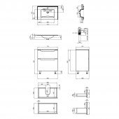 Комплект Qtap Scorpio 710х825х460 Graphite тумба підлогова + раковина урізна QT1471TNВ7023070CG