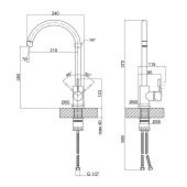 Змішувач для кухні Qtap D007FBL PVD