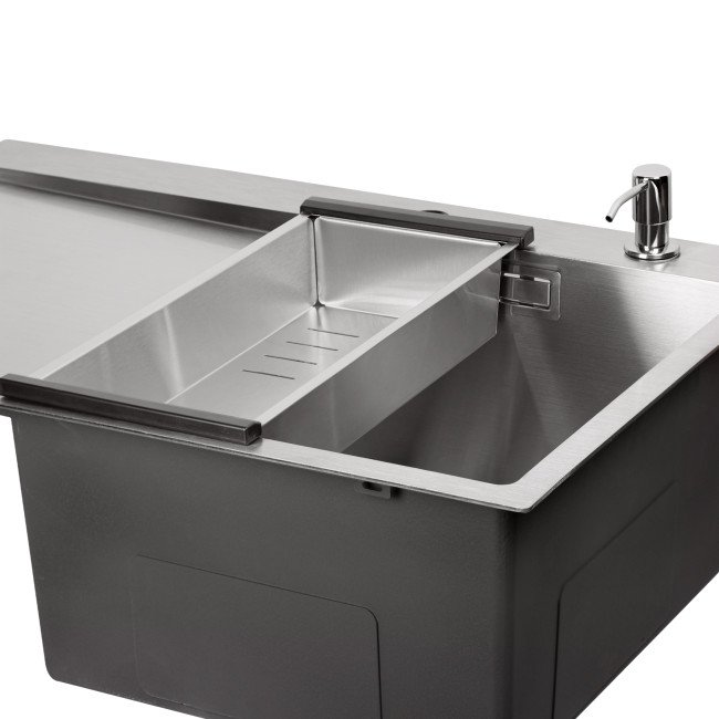 Набор 3 в 1 Qtap кухонная мойка DK6845R 3.0/1.2 мм Satin + сушилка + дозатор для моющего средства Набор 3 в 1 Qtap кухонная мойка DK6845R 3.0/1.2 мм Satin + сушилка + дозатор для моющего средства