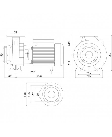 Насос моноблочный IR 32-125B 1,1 кВт SAER (16 м3/час, 21 м)