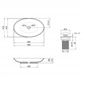 Раковина-чаша Qtap Dove 680х420х120 White с донным клапаном QT0611K160W