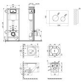 Набір Qtap інсталяція 4 в 1 з панеллю змиву Nest (QT0133M425 + QT0111M11V1114W) + унітаз з сидінням Robin QT1333046ERW