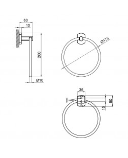 Полотенцедержатель Qtap Liberty BLM 1160