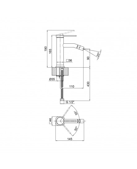 Смеситель для биде Qtap Robin 2060102K