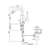 Змішувач для біде Bianchi Mody BIDMDY2003IACRM з донним клапаном Змішувач для біде Bianchi Mody BIDMDY2003IACRM з донним клапаном