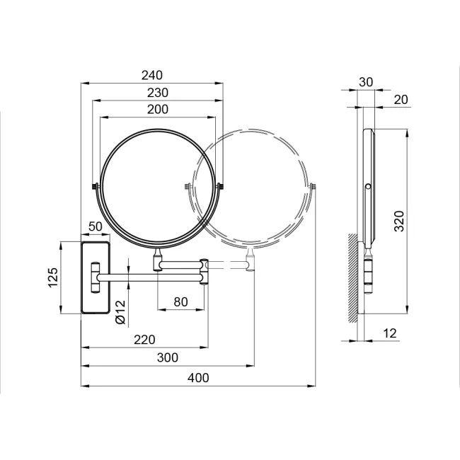 Дзеркало косметичне Qtap Liberty ANT 1147