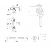 Комплект Qtap Nihonto: Смеситель для душа QTNH4022101CB + Душевой комплект (QT054BL43074+QTRUC125BLM45780+QT829910842854OB)