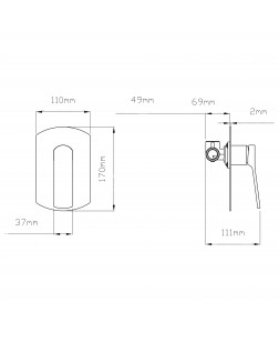 Смеситель для душа Qtap Slavonice скрытого монтажа QTSLA267BLM45903 Black Matt