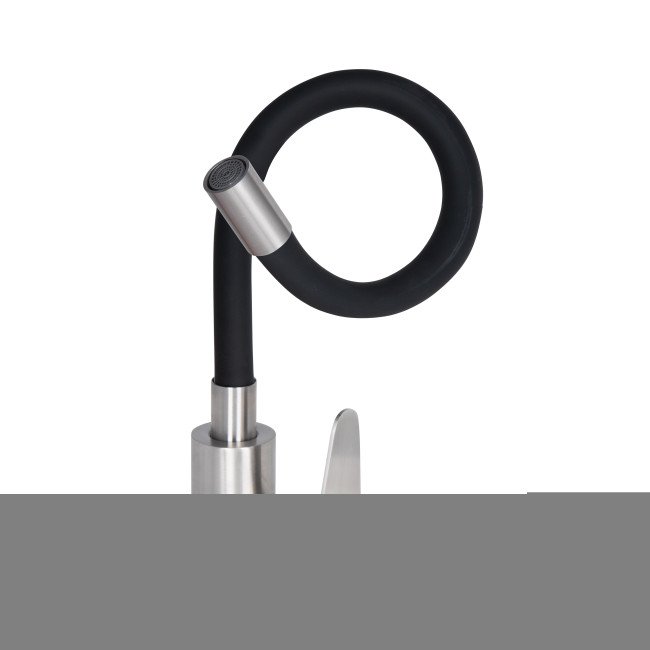 Смеситель для кухни Lidz Vida 04R-BFS, U-образный гибкий Black (k35) 2