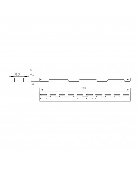 Решетка для линейного трапа Qtap Grate FD700 (PVD)