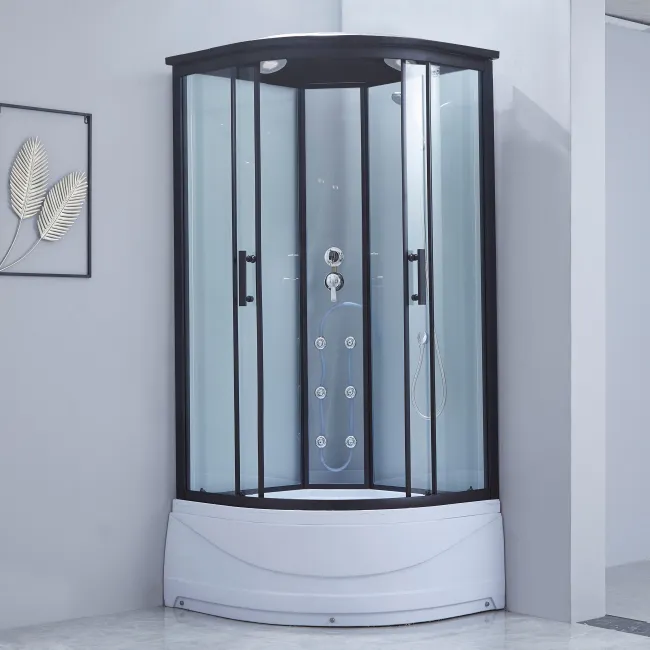 Гідромасажний бокс Lidz Majatek SBM100x100.BLA.HIGH.TR, скло прозоре 5 мм