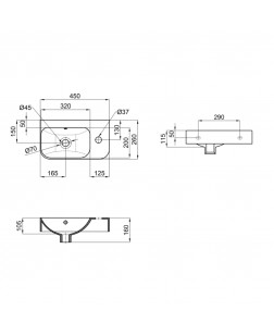 Раковина Qtap Tern 450х260х155 White QT17115117RWN