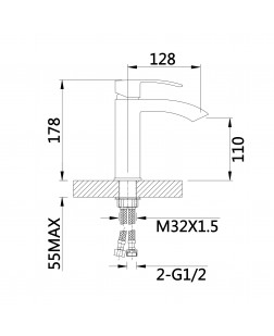 Змішувач для раковини Qtap Swan Cascada QTSWA270CRW45568 Chrome/White