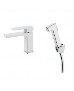 Смеситель для раковины Qtap Gemini (с гигиеническим душем) QTGEM272CRW45691 Chrome/White