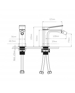 Смеситель для биде Qtap Slavonice QTSLA255CRM45921 Chrome