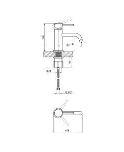 Смеситель для раковины Lidz Aria 0011F (k35) LDARI0011FNKS46091 Nickel