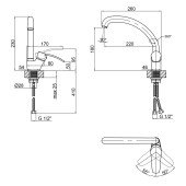 Смеситель для кухни Lidz 41 86 008F-3 (k40) LD4186008F3CRM35123 Chrome