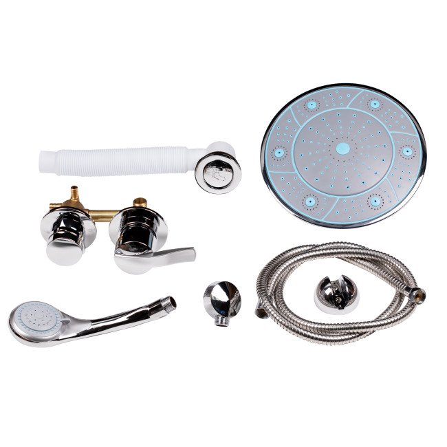 Гидромассажный бокс Lidz Majatek SBM100x100.BLA.HIGH.TR, стекло прозрачное 5 мм