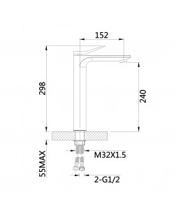 Змішувач для раковини Qtap Presto високий QTPRE269CRW45577 Chrome/White