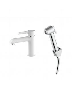 Смеситель для раковины Qtap Grand (с гигиеническим душем) QTGRA272CRW45671 Chrome/White