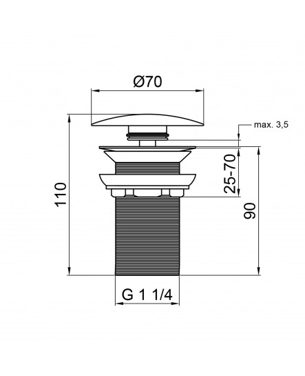 Донний клапан для раковини Qtap F008 70х70х120 White