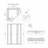 Комплект для душа Qtap: Душевая кабина Pisces BLA107-9SC5, квадрат, 75-90x75-90, стекло 5мм Clear + Линейный трап QT Dry FF304-600MBLA