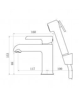 Смеситель для раковины Qtap Grand (с гигиеническим душем) QTGRA272CRW45671 Chrome/White