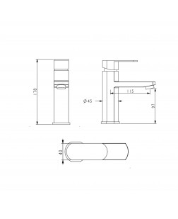 Смеситель для раковины Lidz Luna 001F (k35) LDLUN001FNKS46094 Nickel