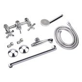 Змішувач для ванни Lidz Dominox 143K з поворотним виливом двохвентильний (з душовим гарнітуром) LDDOM143KCRM35531 Chrome