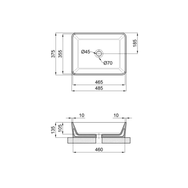Раковина-чаша Qtap Tern 475х370х140 Matt black QT172074MBMBN 2 Раковина-чаша Qtap Tern 475х370х140 Matt black QT172074MBMBN 2