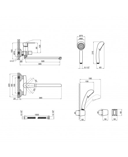 Смеситель для ванны Qtap Levny 3250104C