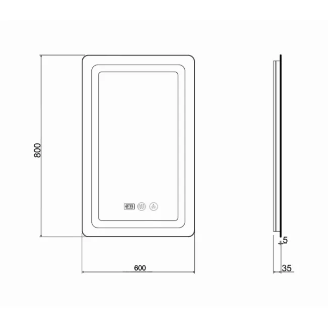 Дзеркало Qtap Mideya з антизапотіванням (DC-F912) 600х800 QT2078F912W 2 Дзеркало Qtap Mideya з антизапотіванням (DC-F912) 600х800 QT2078F912W 2