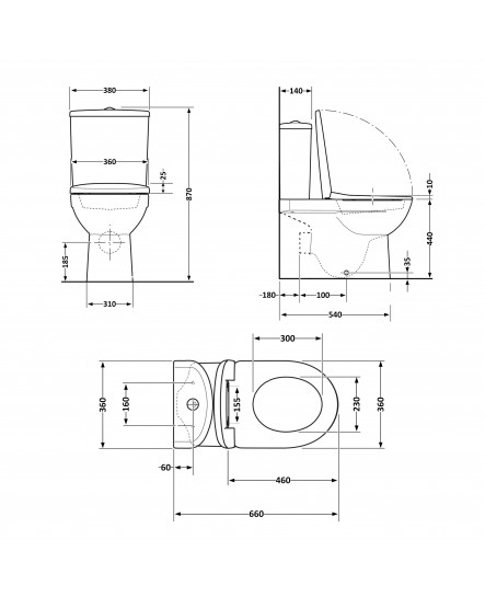 Унитаз напольный Qtap Robin Ultra Quiet безободковый с сиденьем Soft-Close MATT BLACK QT13226083AMB