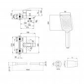 Комплект Qtap Lipno: Смеситель для ванны QTNH3023101DCB + Душевой комплект (QT054BL43074+QTRUC125BLM45780+QT829910842854OB)