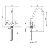 Смеситель для кухни Lidz Dominox 271FK двухвентильный LDDOM271FKCRM35536 Chrome
