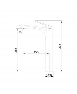 Смеситель для раковины Qtap Vlasta New высокий QTVLA269CRM45652 Chrome