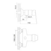 Смеситель для душа Brinex 41C 010 Смеситель для душа Brinex 41C 010