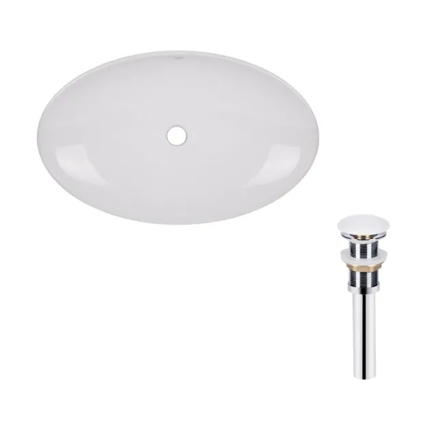 Комплект Qtap Dove: Раковина накладная овальная 680х420х120 мм White + Донный клапан PU02 Комплект Qtap Dove: Раковина накладная овальная 680х420х120 мм White + Донный клапан PU02