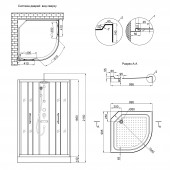 Душевой бокс Lidz Majatek SB100x100.BLA.LOW.TR, стекло прозрачное 5 мм