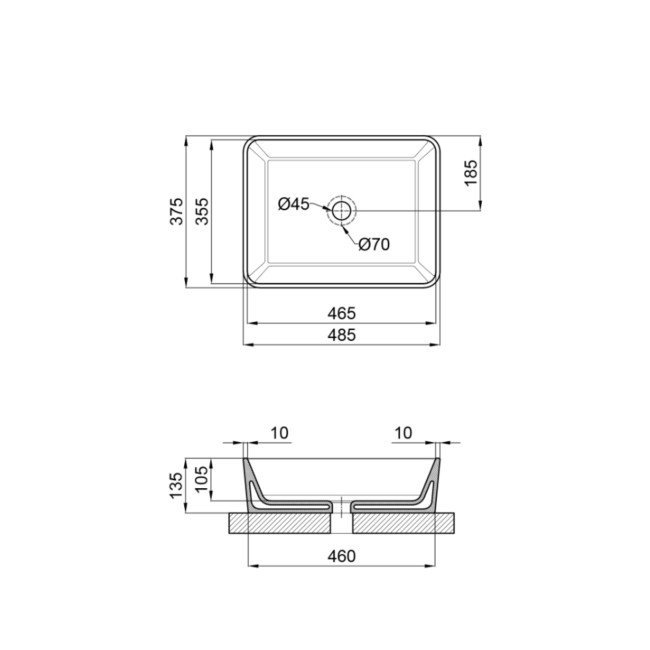 Раковина-чаша Qtap Tern 475х370х140 White QT17112074WN 2