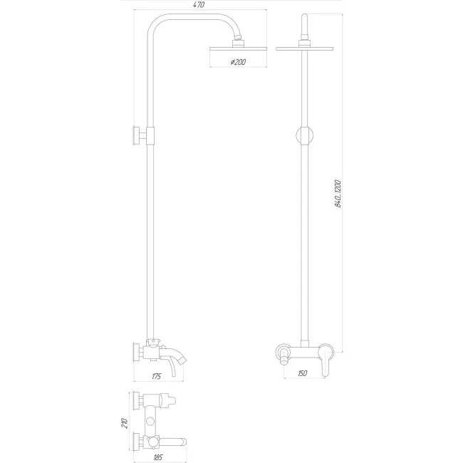 Душевая система Globus Lux GLSO-1111