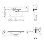 Раковина Qtap Albatross E49 800х490х200 White з донним клапаном QT01119080E49W Раковина Qtap Albatross E49 800х490х200 White з донним клапаном QT01119080E49W