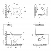 Унитаз-компакт Qtap Kolibri с сиденьем Soft-close QT1022C667PW