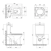 Унитаз-компакт Qtap Kolibri с сиденьем Soft-close QT1022C667PW