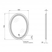 Дзеркало Qtap Mideya 600х800 (DC-A805-1) з LED-підсвічуванням QT2078A8051W