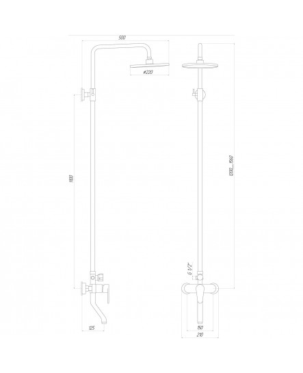 Душова система DOMINO TORINO KIT-VAN-DS0034