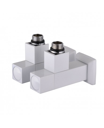 Набор Угловой кран полуоборотный с американкой SOLOMON LUX 1/2" CUBE WHITE 8888 (2шт.)