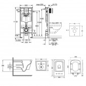 Набор инсталляция 5 в 1 Grohe Rapid SL 38827000 + унитаз с сиденьем Qtap Crow QT05335170W