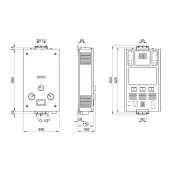 Колонка газова димохідна Aquatronic JSD20-AG208 10 л режим Зима/Літо, панель скляна з малюнком гори