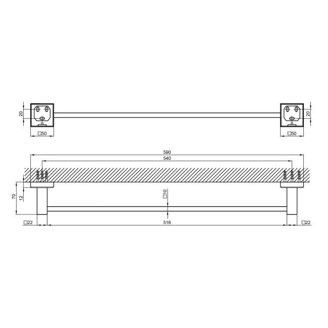 Полотенцедержатель Qtap Drzak 7201103C 2
